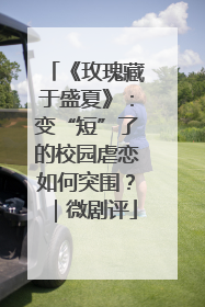 《玫瑰藏于盛夏》：变“短”了的校园虐恋如何突围？｜微剧评