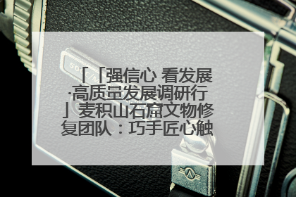 「强信心 看发展·高质量发展调研行」麦积山石窟文物修复团队：巧手匠心触摸“光阴的故事”