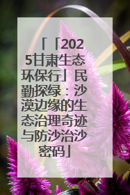 「2025甘肃生态环保行」民勤探绿：沙漠边缘的生态治理奇迹与防沙治沙密码