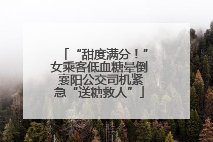“甜度满分！”女乘客低血糖晕倒 襄阳公交司机紧急“送糖救人”
