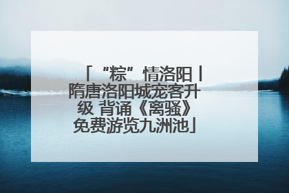 “粽”情洛阳丨隋唐洛阳城宠客升级 背诵《离骚》免费游览九洲池
