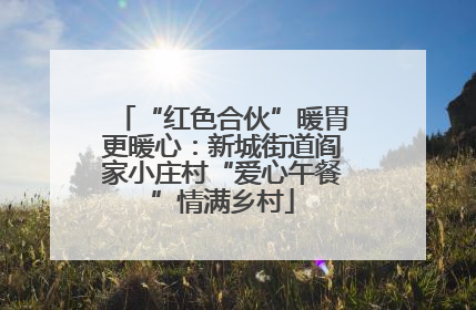 “红色合伙”暖胃更暖心：新城街道阎家小庄村“爱心午餐”情满乡村