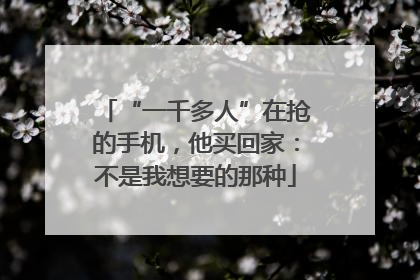 “一千多人”在抢的手机，他买回家：不是我想要的那种