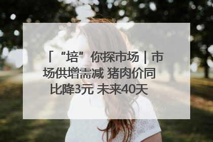 “培”你探市场｜市场供增需减 猪肉价同比降3元 未来40天便宜猪肉敞开吃