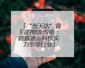 “当天达”背后的物流传奇：跨越速运科技实力引领行业