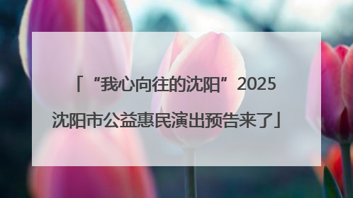 “我心向往的沈阳”2025沈阳市公益惠民演出预告来了