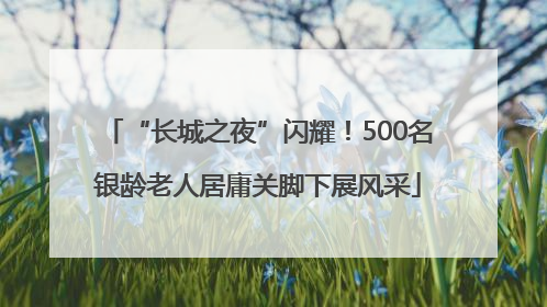 “长城之夜”闪耀！500名银龄老人居庸关脚下展风采