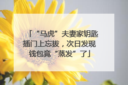 “马虎”夫妻家钥匙插门上忘拔，次日发现钱包竟“蒸发”了
