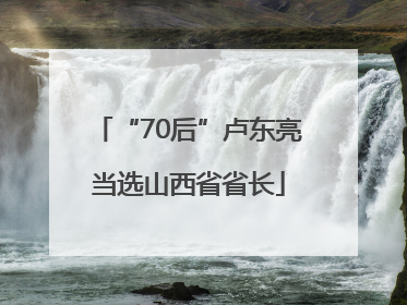 “70后”卢东亮当选山西省省长