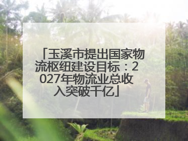 玉溪市提出国家物流枢纽建设目标：2027年物流业总收入突破千亿