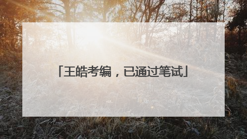 王皓考编，已通过笔试