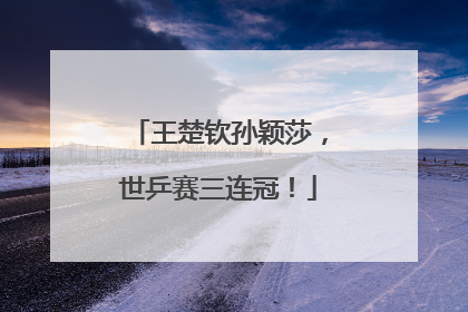 王楚钦孙颖莎，世乒赛三连冠！