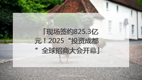 现场签约825.3亿元！2025“投资成都”全球招商大会开幕