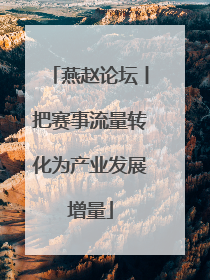 燕赵论坛丨把赛事流量转化为产业发展增量