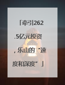 牵引262.5亿元投资，乐山的“速度和深度”