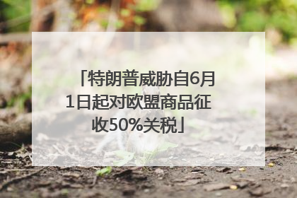 特朗普威胁自6月1日起对欧盟商品征收50%关税