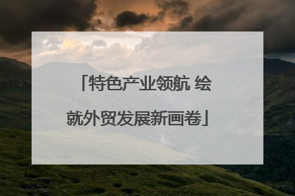 特色产业领航 绘就外贸发展新画卷