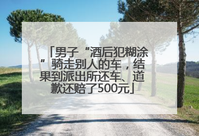 男子“酒后犯糊涂”骑走别人的车，结果到派出所还车、道歉还赔了500元