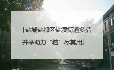 盐城盐都区盐渎街道多措并举助力“秸”尽其用