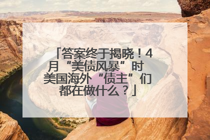 答案终于揭晓！4月“美债风暴”时 美国海外“债主”们都在做什么？