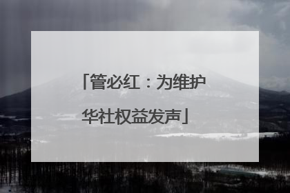 管必红：为维护华社权益发声