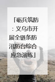 砺兵筑防：义乌市开展全链条防汛防台综合应急演练