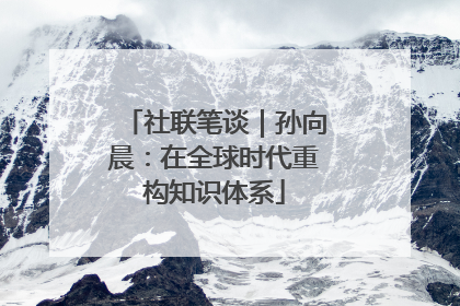 社联笔谈｜孙向晨：在全球时代重构知识体系