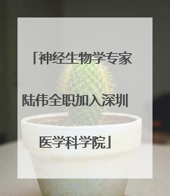 神经生物学专家陆伟全职加入深圳医学科学院
