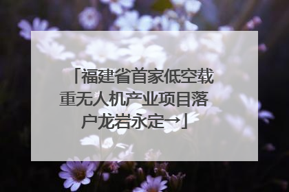 福建省首家低空载重无人机产业项目落户龙岩永定→