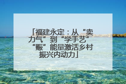 福建永定：从“卖力气”到“学手艺”“赈”能量激活乡村振兴内动力