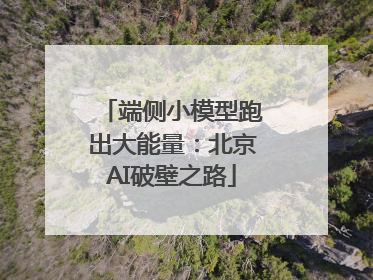 端侧小模型跑出大能量：北京AI破壁之路