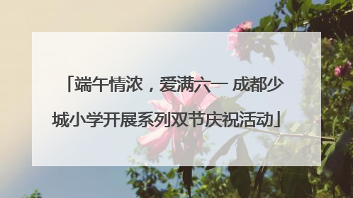 端午情浓，爱满六一 成都少城小学开展系列双节庆祝活动