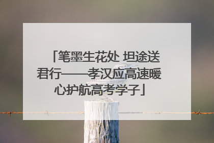 笔墨生花处 坦途送君行——孝汉应高速暖心护航高考学子