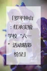 罗平钟山：红承实验学校“六一”活动精彩纷呈