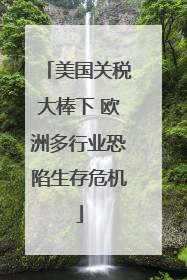 美国关税大棒下 欧洲多行业恐陷生存危机