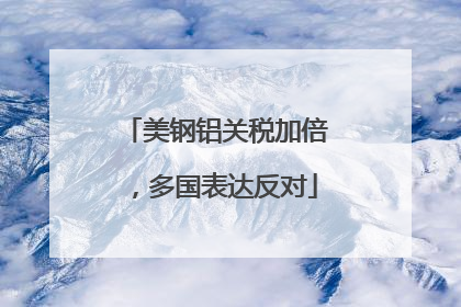 美钢铝关税加倍，多国表达反对