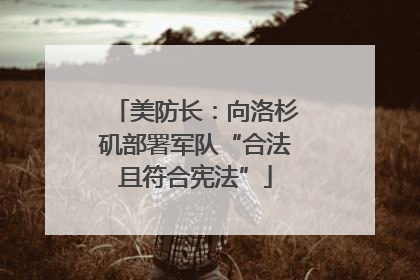 美防长：向洛杉矶部署军队“合法且符合宪法”