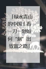 绿水青山的中国丨看一刀一划如何“刻”出致富之路