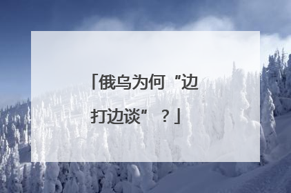 俄乌为何“边打边谈”？