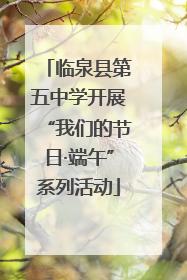 临泉县第五中学开展“我们的节日·端午”系列活动
