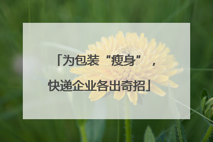 为包装“瘦身”，快递企业各出奇招