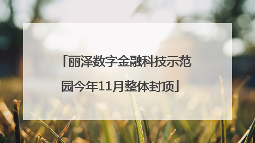 丽泽数字金融科技示范园今年11月整体封顶
