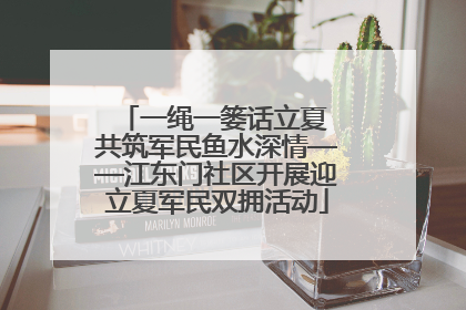 一绳一篓话立夏 共筑军民鱼水深情——江东门社区开展迎立夏军民双拥活动