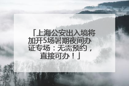 上海公安出入境将加开5场暑期夜间办证专场：无需预约，直接可办！