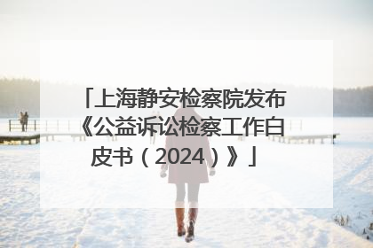 上海静安检察院发布《公益诉讼检察工作白皮书（2024）》
