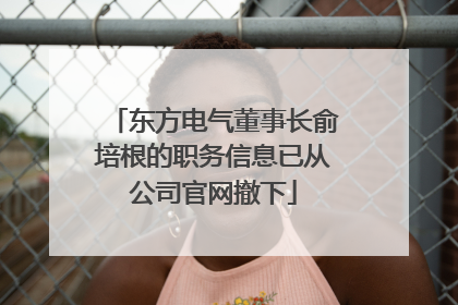 东方电气董事长俞培根的职务信息已从公司官网撤下