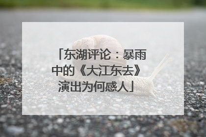 东湖评论：暴雨中的《大江东去》演出为何感人