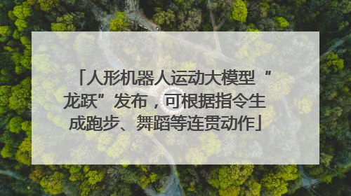 人形机器人运动大模型“龙跃”发布，可根据指令生成跑步、舞蹈等连贯动作