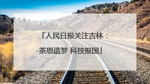 人民日报关注吉林：茶思造梦 科技报国