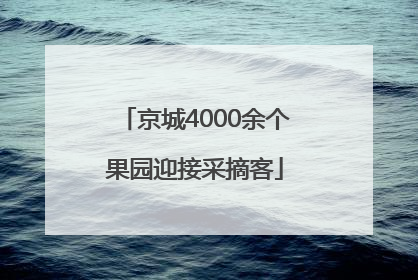 京城4000余个果园迎接采摘客